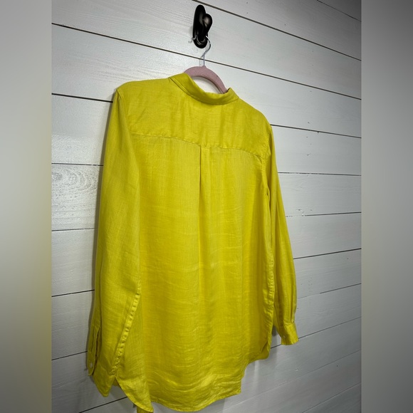 Boden • Large (12)• 100% Linen Blouse • Bright Yellow • Excellent - Picture 7 of 10